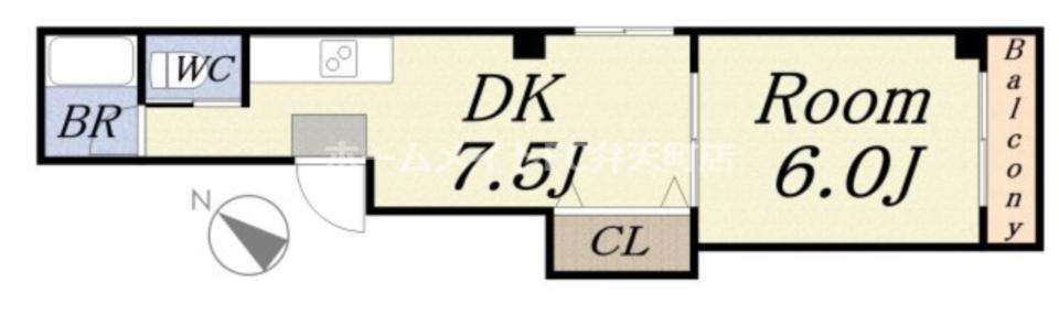 ソレイユIII(1DK/5階)の間取り写真