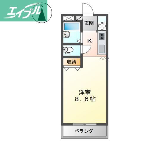 ボンブランセ(1K/1階)の間取り写真