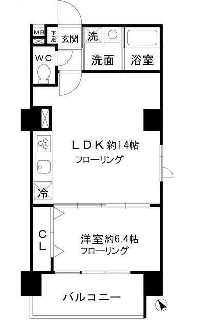 テルマエドムス根岸(1LDK/7階)の間取り写真