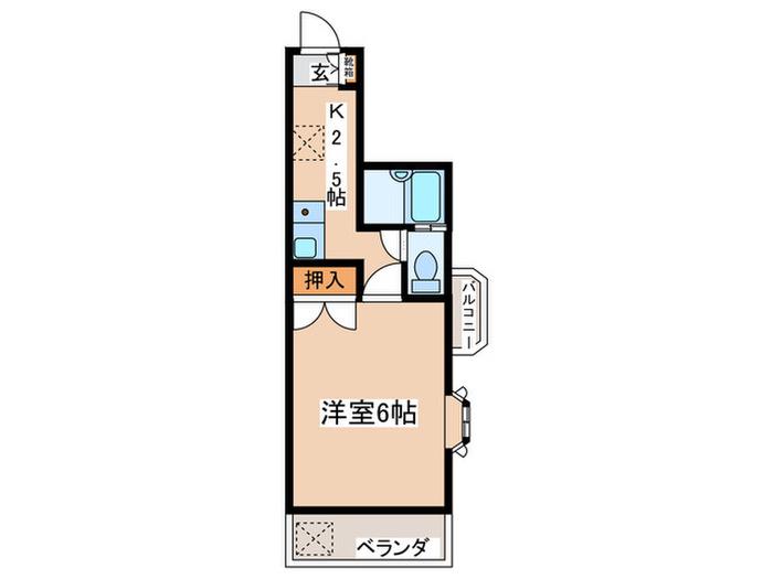 シャトレー文京(1K/2階)の間取り写真
