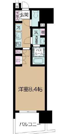 パレステージ上野(1K/2階)の間取り写真