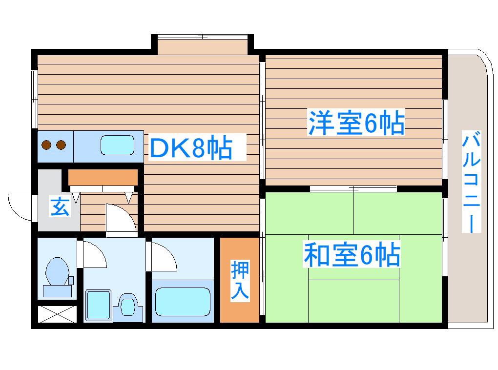 PRIERII(2DK/2階)の間取り写真