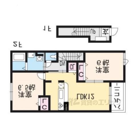 グランロリエ(2LDK/2階)の間取り写真