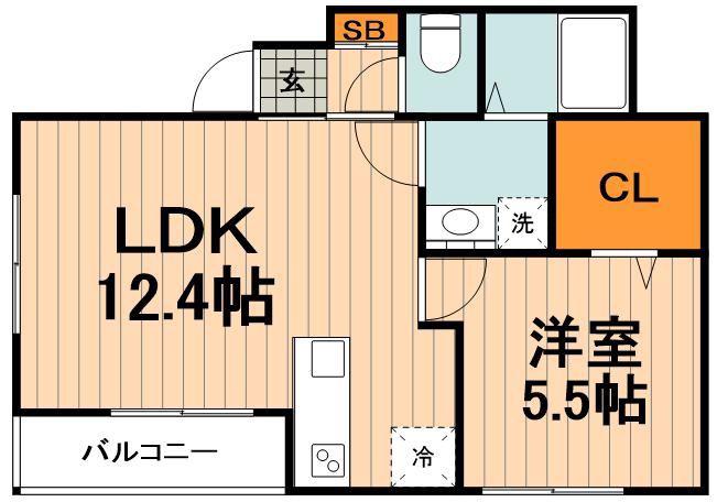 PONTE.U(1LDK/3階)の間取り写真