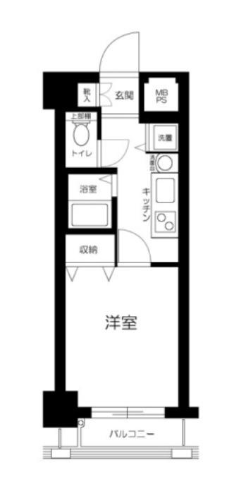 グランヴァン東中野II(1K/3階)の間取り写真