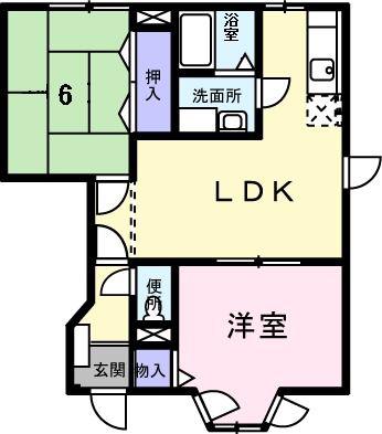エスペランサ(2LDK/1階)の間取り写真