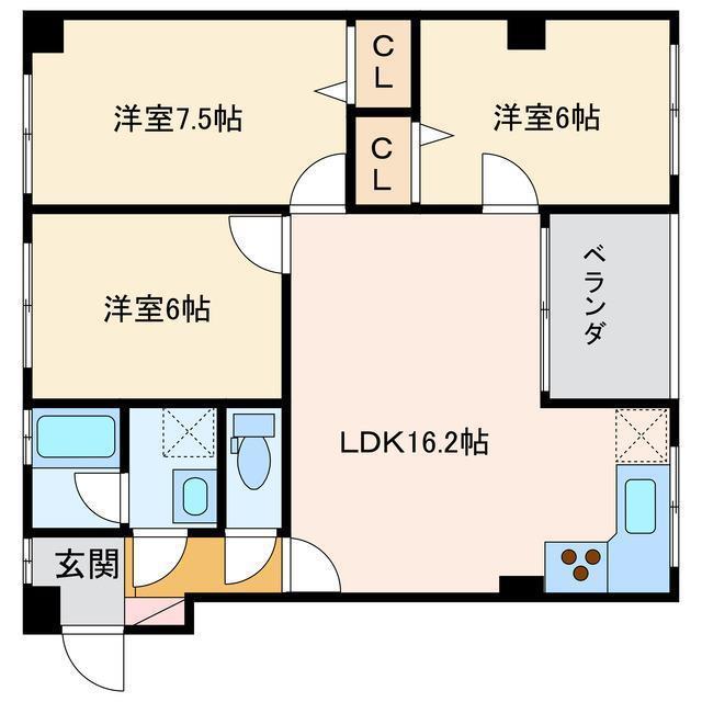 ラシュマンドエトワール(3LDK/4階)の間取り写真