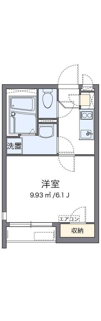 クレイノグリーンヒルズII(1K/1階)の間取り写真