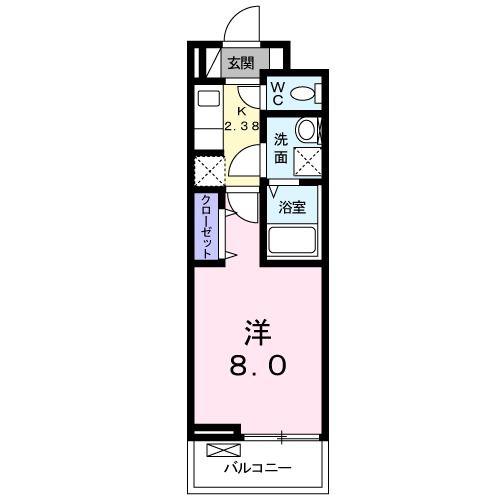 フェリーチェ(1K/2階)の間取り写真