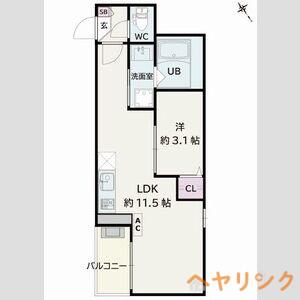 JACK KOSHINVI(1LDK/1階)の間取り写真