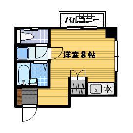 BEARS(ワンルーム/3階)の間取り写真