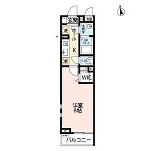 クレール パインツリー(1K/2階)の間取り写真