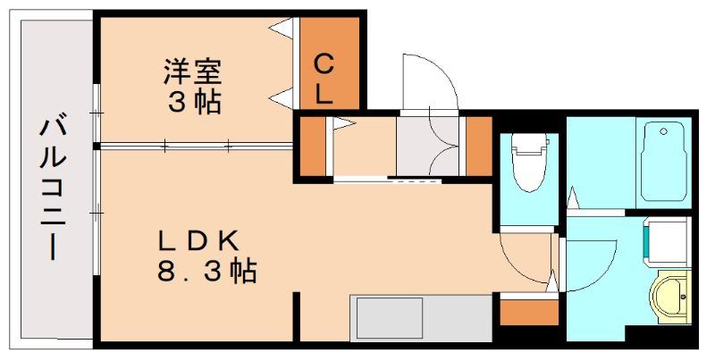 ソレールヴィラ(1LDK/3階)の間取り写真