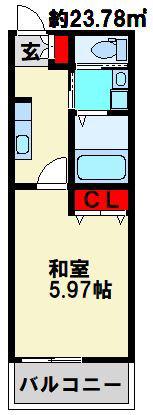 ELLINA貴船I(1K/1階)の間取り写真