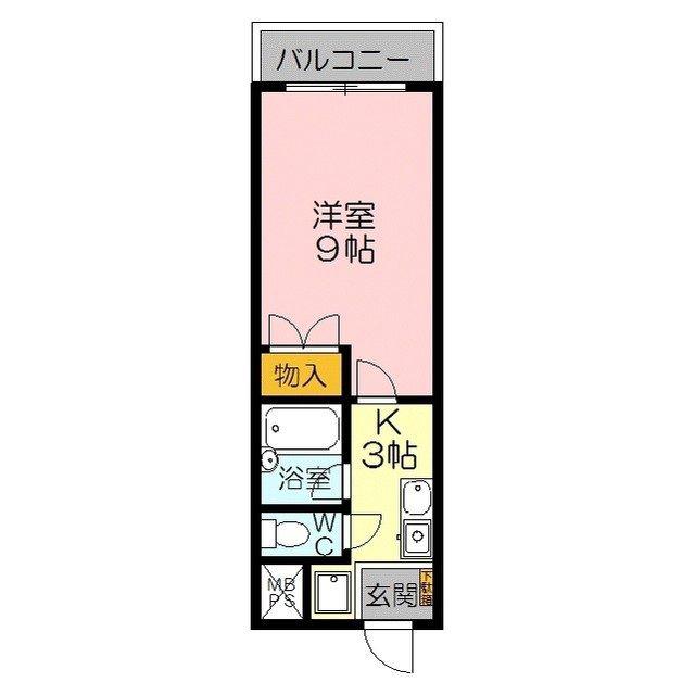 三記マンション灘(1K/4階)の間取り写真