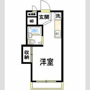 エリール厚木(ワンルーム/1階)の間取り写真