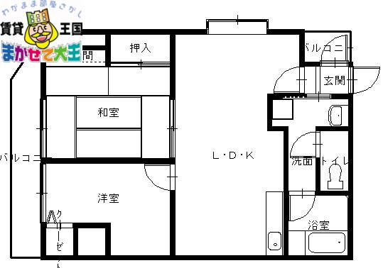 パークシティ諏訪(2LDK/9階)の間取り写真