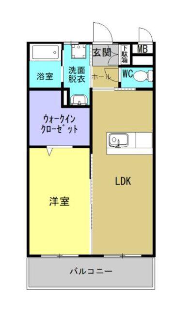 T・ONE(1LDK/3階)の間取り写真