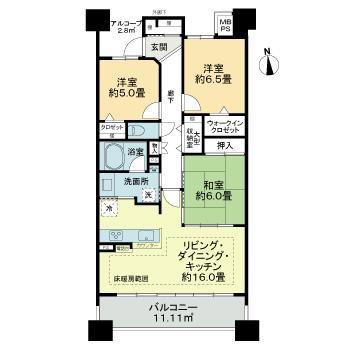 ライオンズ岐阜セントマークス壱番館(3LDK/2階)の間取り写真