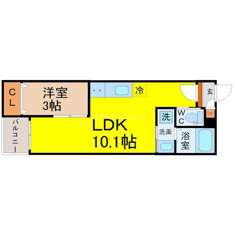 WARREN NAKASHIOTAII(1LDK/1階)の間取り写真