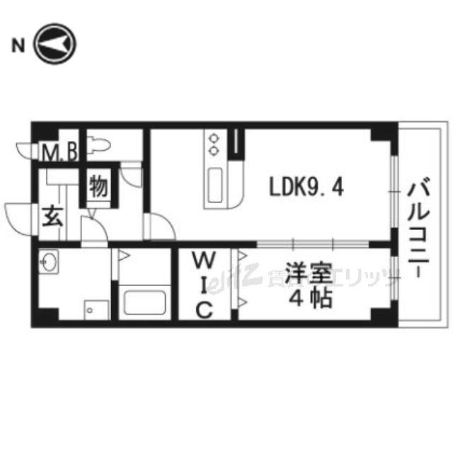 フローリッシュ茨木(1LDK/2階)の間取り写真