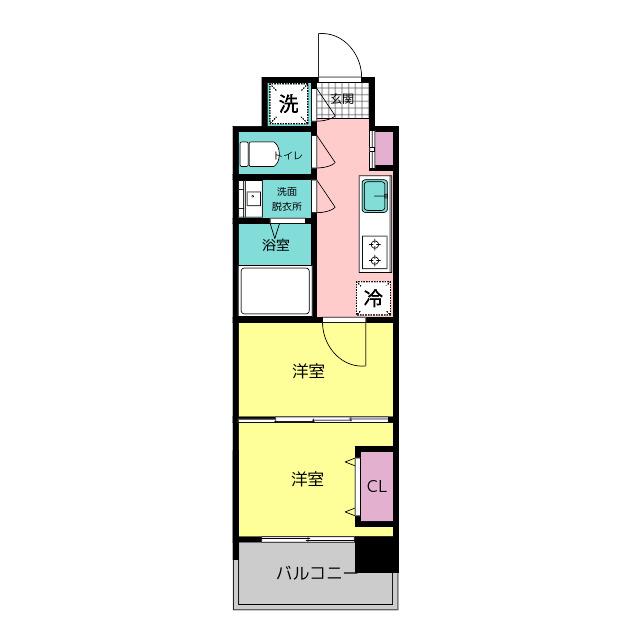 CLUB ORIENT NO.103 ST.DOWN TOWN HAK(2K/3階)の間取り写真