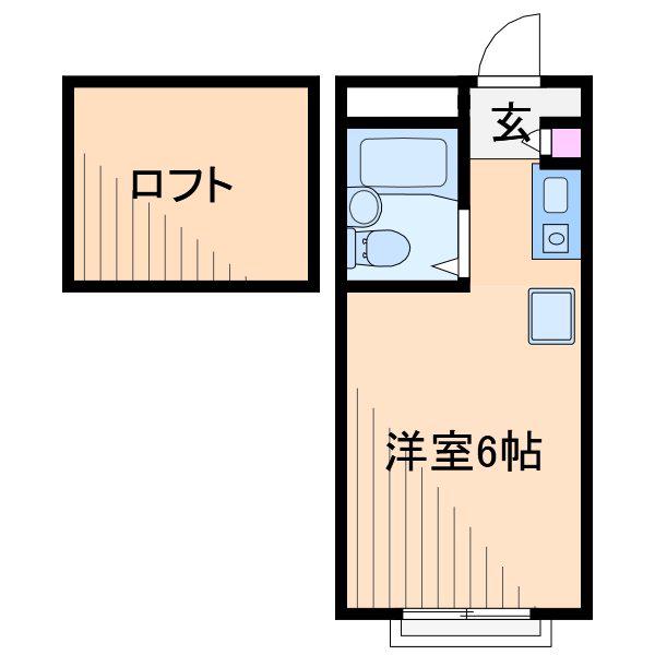 クレドハイツ矢向(ワンルーム/2階)の間取り写真