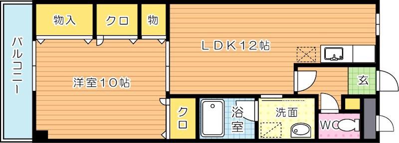 東海ビル(1LDK/2階)の間取り写真