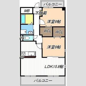 ベル ラフィネ(2LDK/2階)の間取り写真