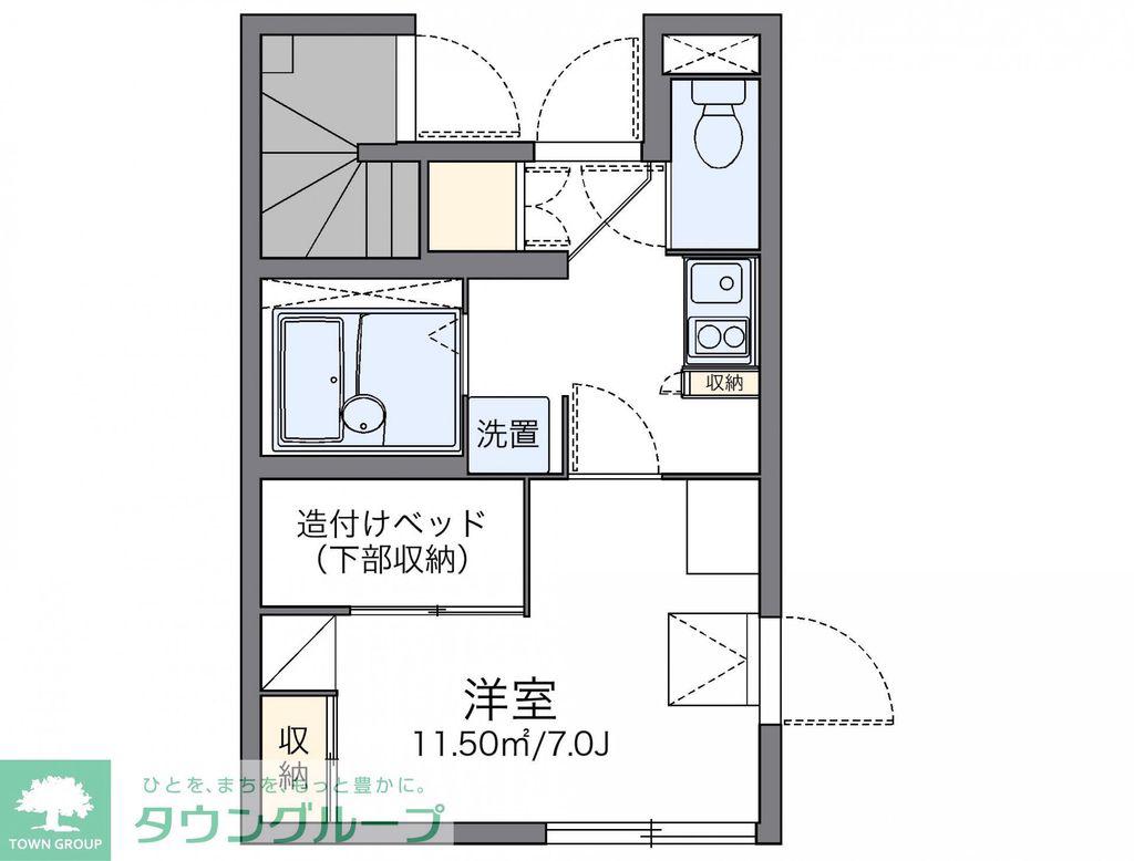 レオパレスフルール(1K/1階)の間取り写真