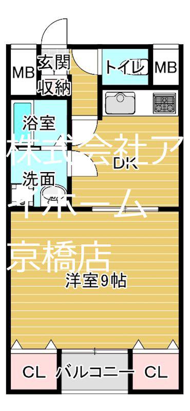 ルミエール鴫野(1DK/3階)の間取り写真