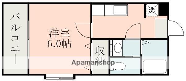 れいめい上荒田(1K/3階)の間取り写真