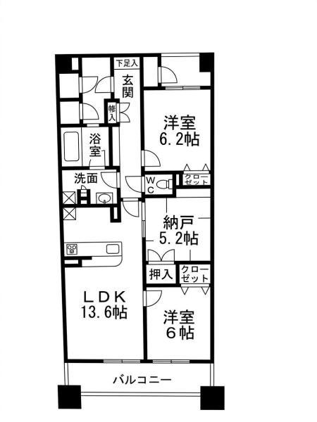 ネバーランド彦根(2SLDK/15階)の間取り写真