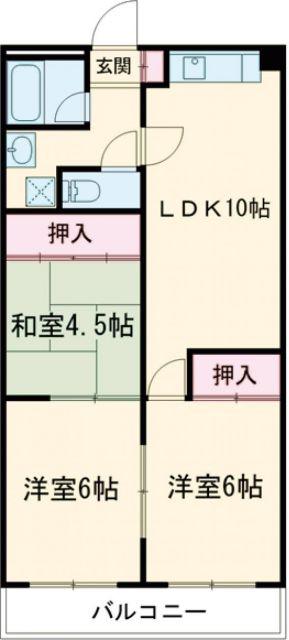エコーハイツII(3LDK/3階)の間取り写真