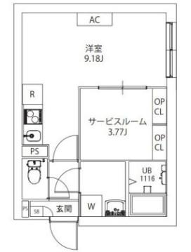 AXIA M-CITY武蔵小山(1SK/B1階)の間取り写真