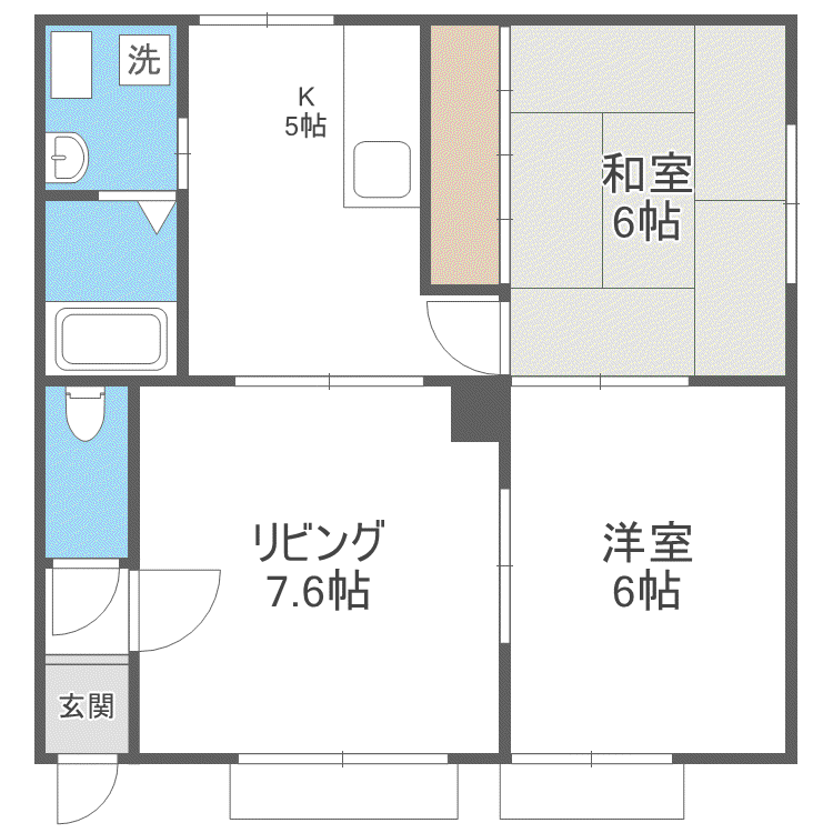 幸和ハイツ(2LDK/2階)の間取り写真