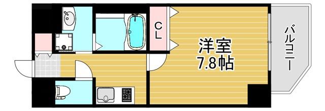 ファーストフィオーレ大阪ウエスト(1K/4階)の間取り写真