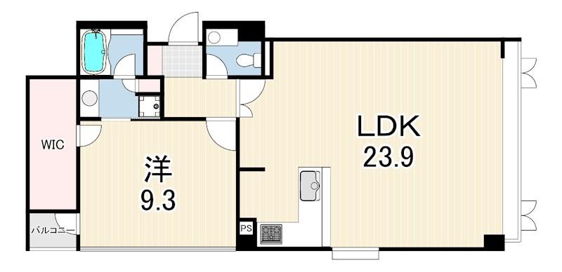 エクセレント芦屋(1LDK/3階)の間取り写真