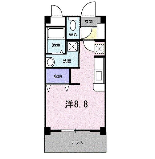 第2和光ヒルズ(ワンルーム/1階)の間取り写真