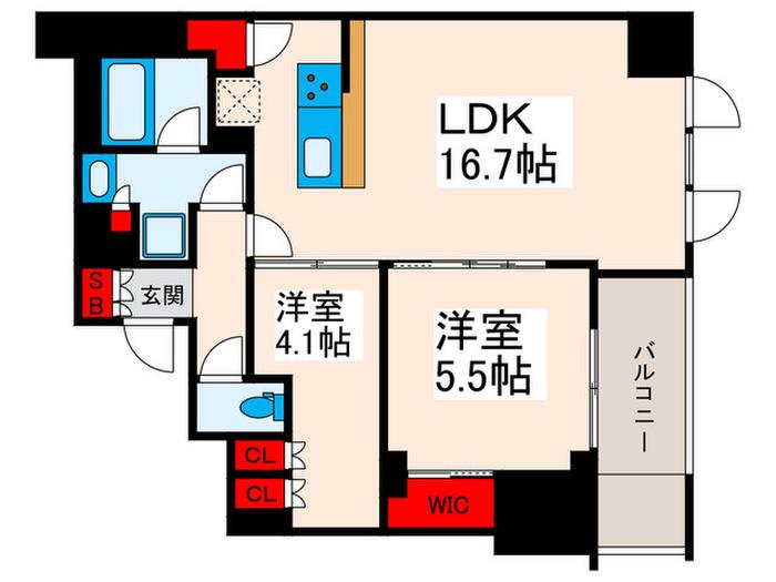 オアーゼ日暮里レジデンス(2LDK/11階)の間取り写真