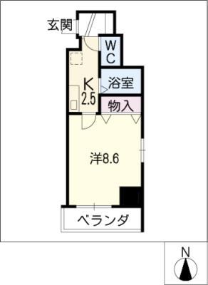 オアシス丸の内 サウス(1K/4階)の間取り写真
