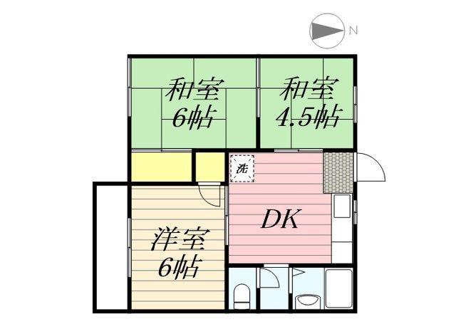 サンハイツ(3DK/2階)の間取り写真