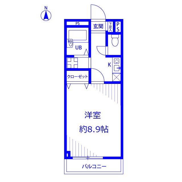 アンプルールフェールクレアシオ(1K/2階)の間取り写真
