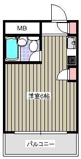東天満下村ビル(ワンルーム/4階)の間取り写真