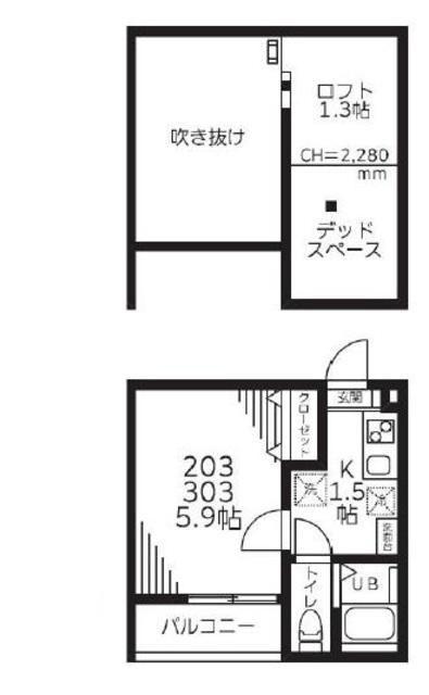 アザーレ・キュリオス・百合ヶ丘(1K/3階)の間取り写真
