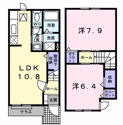 サランチェ(2LDK/1階)の間取り写真