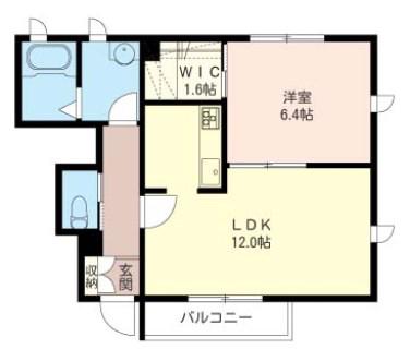 ル・シエル 平和台(1LDK/1階)の間取り写真