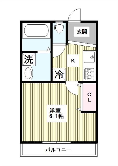 マミーコーポ(1K/2階)の間取り写真