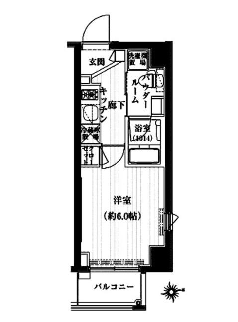 ヴァレッシア品川南シティ(1K/4階)の間取り写真