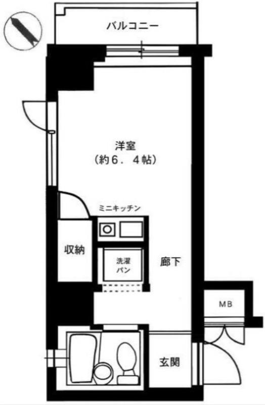 ランデージ東雪ヶ谷(ワンルーム/3階)の間取り写真